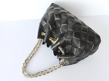 7A Discount Chanel Cambon Quilted Lambskin Shoulder Bags 46988 Black